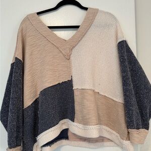 Colorblock V-Neck Sweater